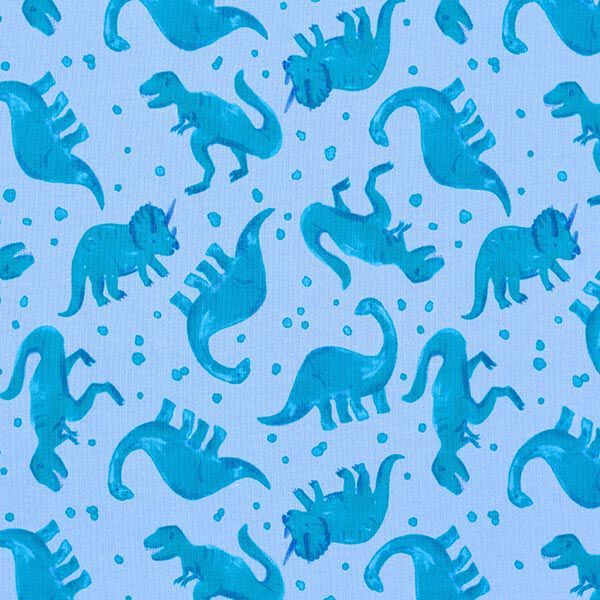 French Terry Sommersweat Dinos | PETIT CITRON – hellblau, image number 1