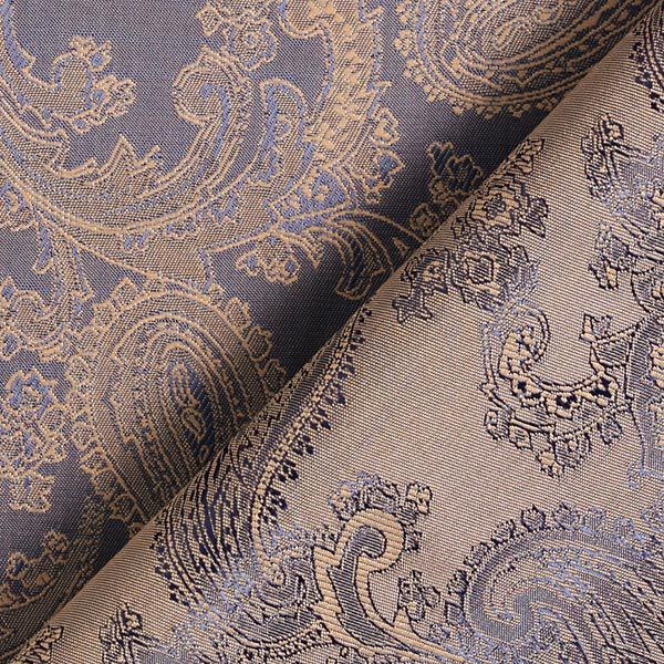 Futterstoff Jacquard Paisley changeant – stahlblau | Reststück 50cm