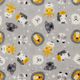 Kuschelfleece Doubleface Brillentiere und Sterne – nebelgrau/sonnengelb – Muster,  thumbnail number 5