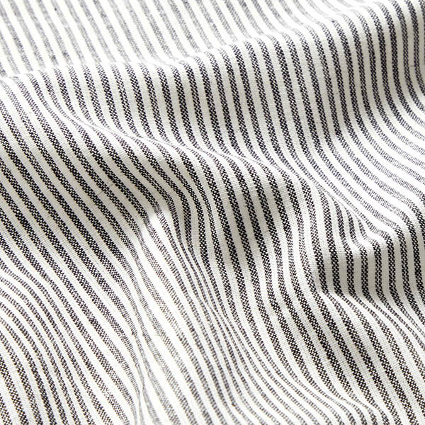 Leinen-Baumwoll-Mix Streifen schmal – schwarz/wollweiss, image number 2