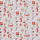 Baumwollstoff Cretonne Weihnachtskatze – silbergrau/rot – Muster,  thumbnail number 1