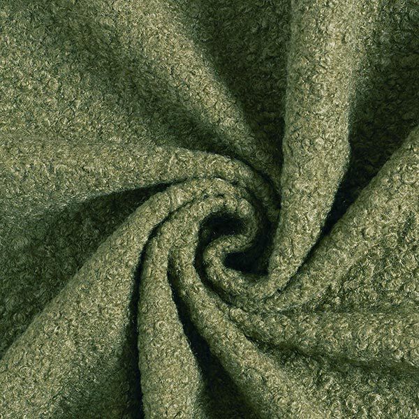 Gewalkter Strick-Bouclé – oliv,  image number 1