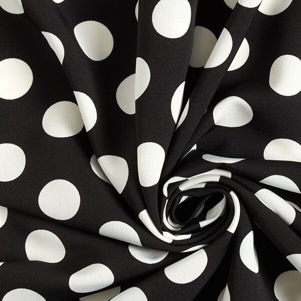 Kreppgewebe Polka Dots [2,5 cm] – schwarz,  image number 3