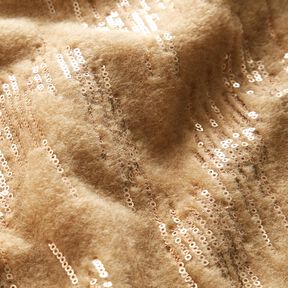 Mantelstrick Paillettenstreifen – beige, 