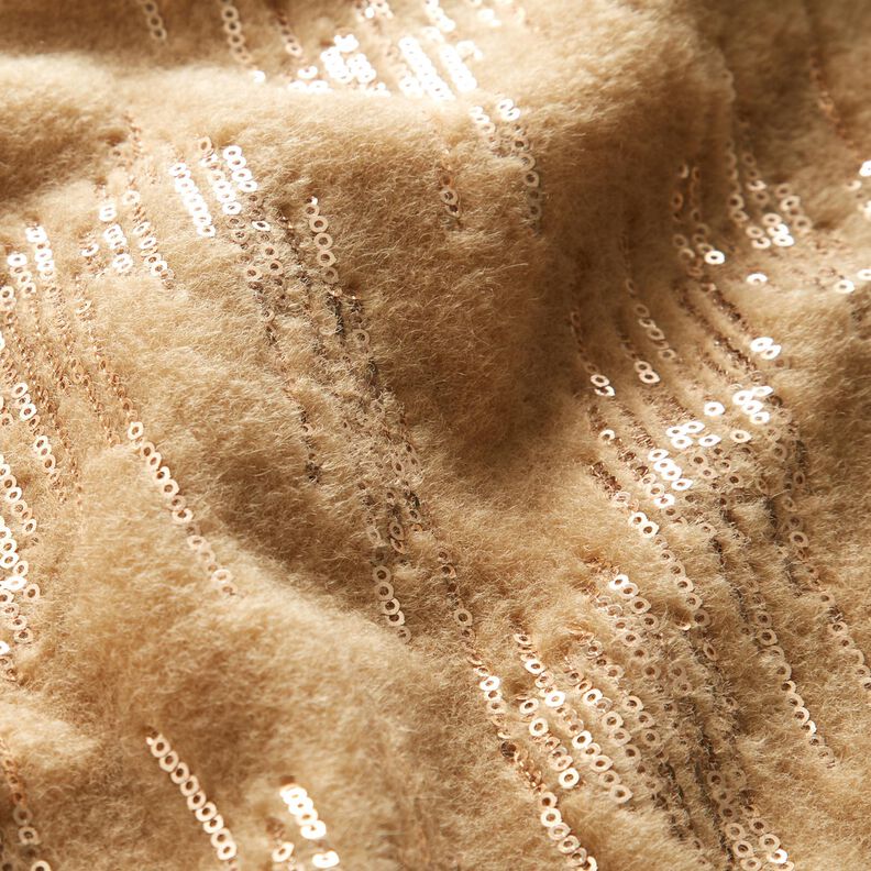 Mantelstrick Paillettenstreifen – beige,  image number 2