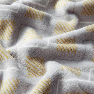 Kuschelfleece Rautenmuster – hellgrau/weiss, 