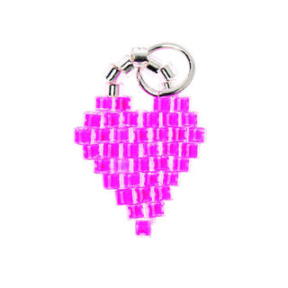 Anhänger Brick Stitch Heart [11 mm  x 16 mm] | Rico Design – pink, 