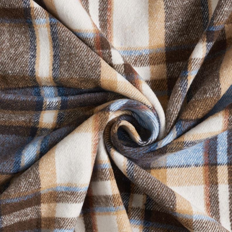 Mantelflanell Karo | Katia Fabrics – königsblau/schwarzbraun, image number 3