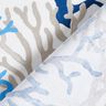 Baumwollstoff Cretonne große Korallen – weiss/blau,  thumbnail number 4