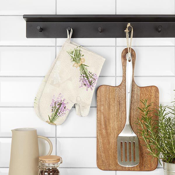 Dekostoff Canvas Lavendel – natur/lavendel | Reststück 100cm