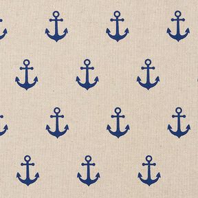 Dekostoff Halbpanama Anker – marineblau/natur, 