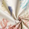 Dekostoff Halbpanama bunte Korallen – helltaupe/aquablau,  thumbnail number 3