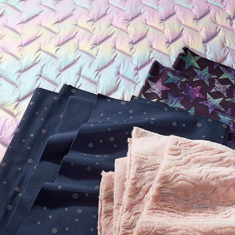 Steppstoff Diagonal-Muster, irisierend – pastellflieder, image number 7