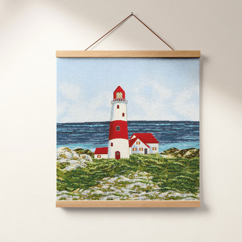 Dekopanel Gobelin Leuchtturm – hellblau/rot,  image number 6
