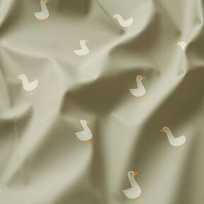 Regenjackenstoff kleine Gänse Digitaldruck – greige, 
