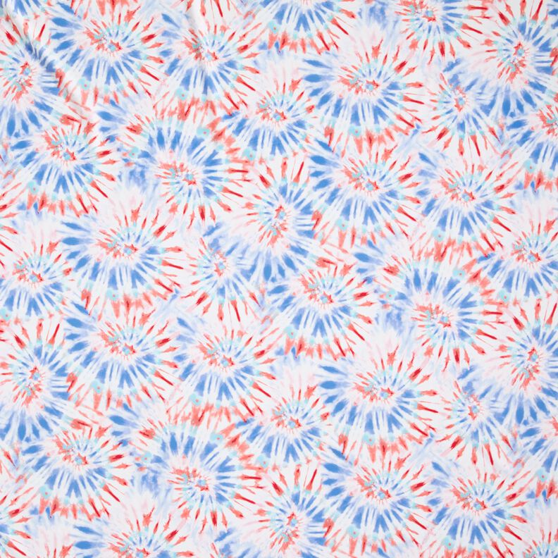 Badeanzugstoff Batik-Mandala – weiss/chili | Reststück 60cm,  image number 1