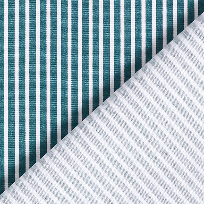 Baumwollpopeline Streifen – petrol/weiss, image number 4