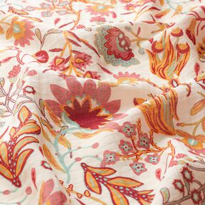 Viskose-Mix Retro-Blumen – elfenbein/hellbeere, 