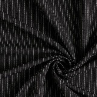 Anzugstoff Nadelstreifen Fein 5 mm – schwarz, 