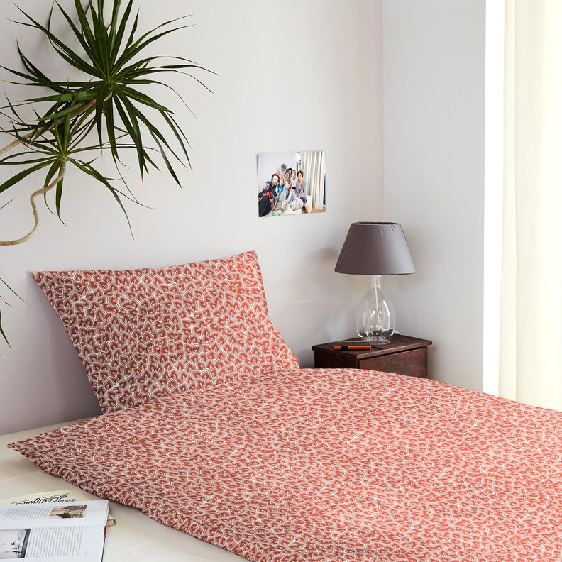 Baumwollstoff Cretonne abstrakte Blätter – terracotta/elfenbein,  image number 7