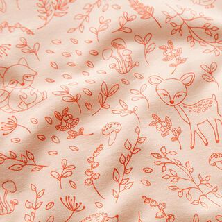 French Terry Sommersweat Waldtiere – apricot, 
