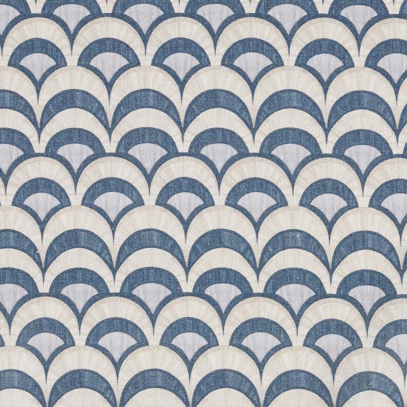 Baumwollstoff Popeline elegante Bögen – blaugrau/helltaupe, image number 1