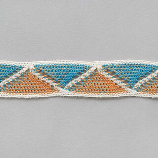 Baumwollband Ibiza [ 22 mm ] – wollweiss/orange, 