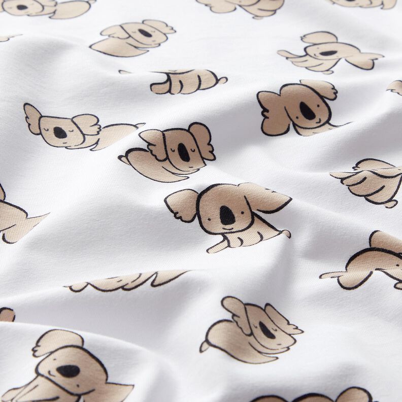 GOTS Baumwolljersey Koala | Poppy Fabrics – weiss/mandel,  image number 2