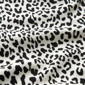 Rippenjersey Leomuster – wollweiss, 