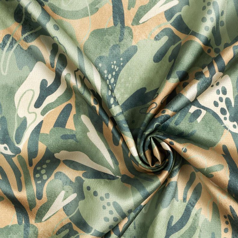 Kreppsatin Meeresblumen – schilf/beige,  image number 3