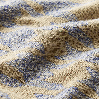 Doppelgewebe großer Hahnentritt – beige/stahlblau, 