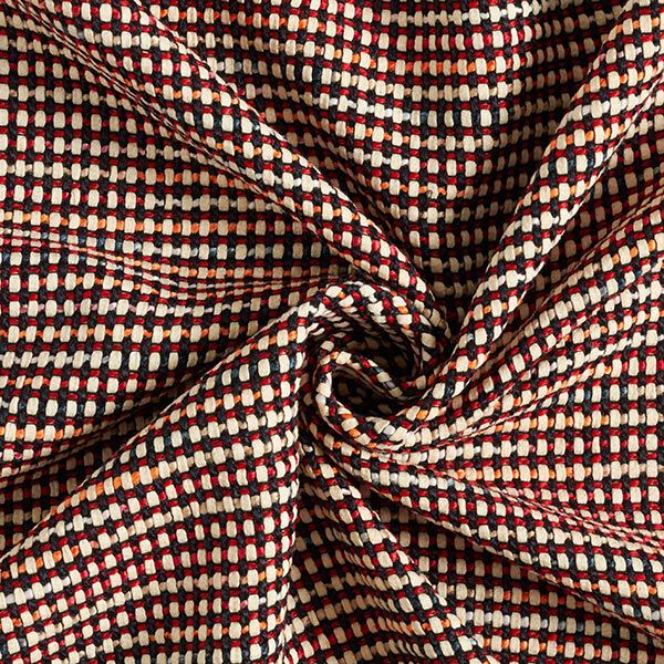 Grobes Leinwandgewebe Kästchen – marineblau/rot, image number 3