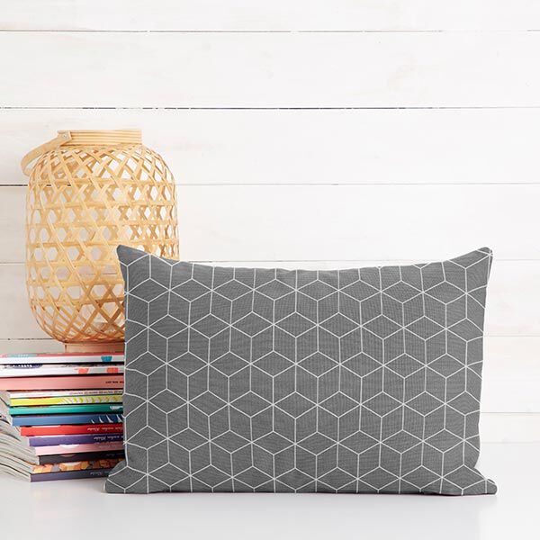 Dekostoff Canvas grafische Sterne – grau