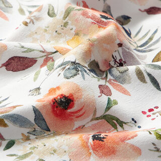 French Terry Aquarellblumen | by Poppy – weiss, 