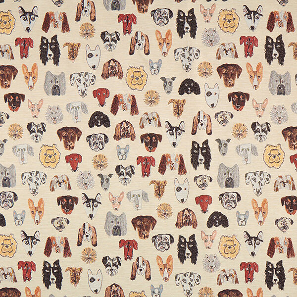 Dekostoff Gobelin Hunde – beige | Reststück 50cm
