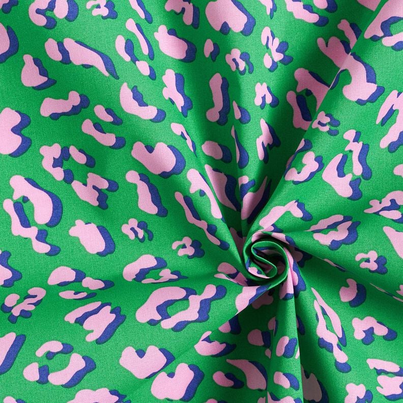 Beschichtete Baumwolle abstraktes Leo | Poppy Fabrics – grün/rosa, image number 3