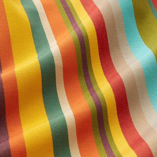 Outdoorstoff Canvas bunte Streifen – grün/gelb, 