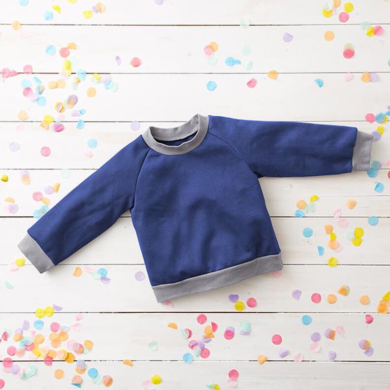 Leichter Baumwollsweat Uni – indigo, image number 7