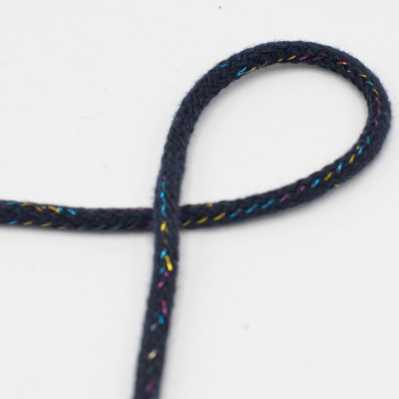 Baumwollkordel Lurex [Ø 5 mm] – nachtblau,  image number 1