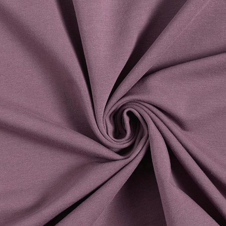 Leichter Baumwollsweat Uni – aubergine,  image number 1