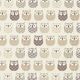 Baumwollstoff Cretonne Eulen – creme/grau,  thumbnail number 1