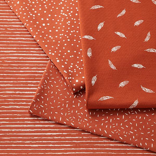 Baumwolljersey unregelmäßige Punkte – terracotta | Reststück 50cm