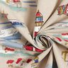 Dekostoff Halbpanama Boote – blau/rot,  thumbnail number 3