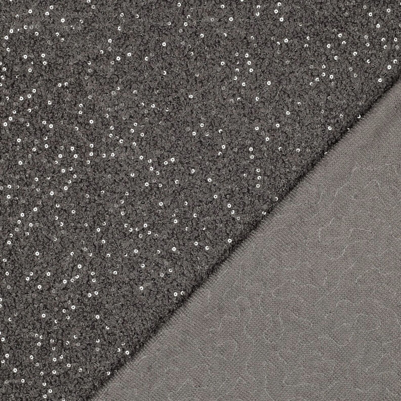 Strick-Bouclé Pailletten Uni | Poppy Fabrics – grau, image number 5