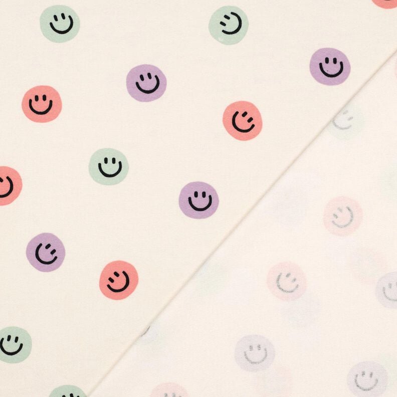 Baumwollflanell Smilies | Poppy Fabrics – elfenbein/altrosa, image number 3