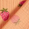 Musselin/ Doppel-Krinkel Gewebe Erdbeeren – apricot,  thumbnail number 4