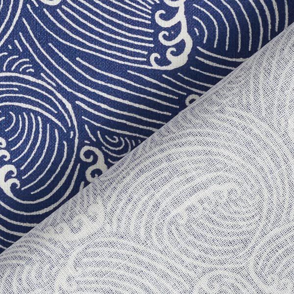 Beschichtete Baumwolle Wellenmuster – marineblau, image number 4