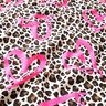 French Terry Sommersweat Leo und Neon-Herzen – cashew/neonpink,  thumbnail number 2