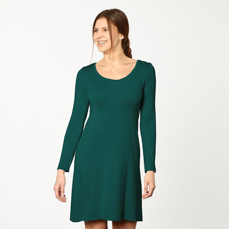 Baumwolljersey Medium Uni – blautanne, image number 6