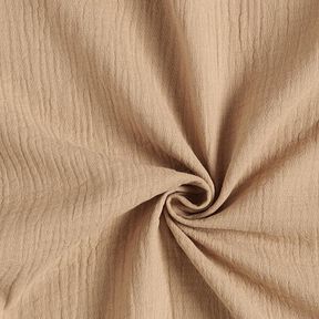 GOTS Musselin/ Doppel-Krinkel Gewebe | Tula – beige, 